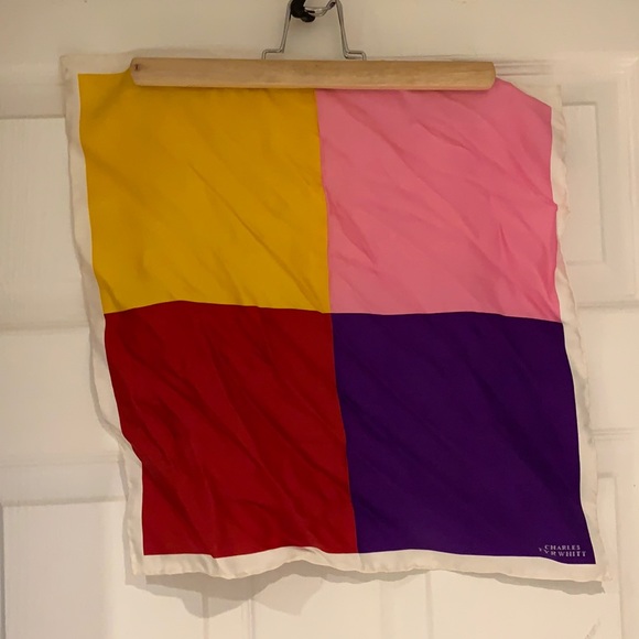 Charles Tyrwhitt rare silk scarf colourblock print - Picture 1 of 1